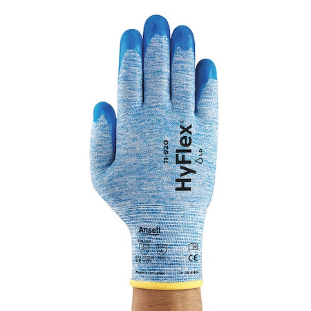 Coated Gloves, Nitrile, Textured, Palm, 4 Abrasion Level, Blue, XL (10) 1 PR