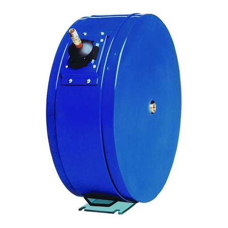 Spring Return Hose Reel, 1/2 in Hose Diameter, 50 ft Length, 300 psi Max. Pressure, Brass, Blue
