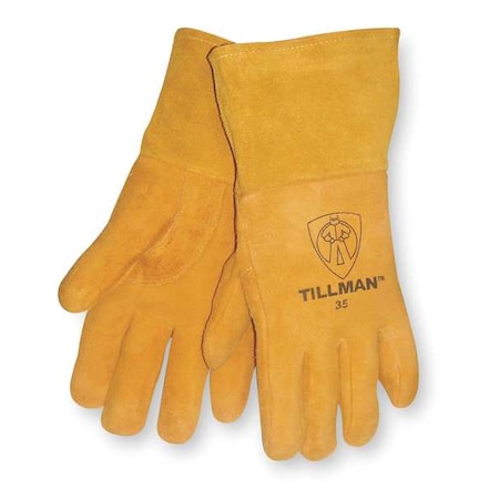 Welding Gloves, 4 in Gauntlet Cuff, Straight Thumb, A Leather Cowhide, XL, 1 PR