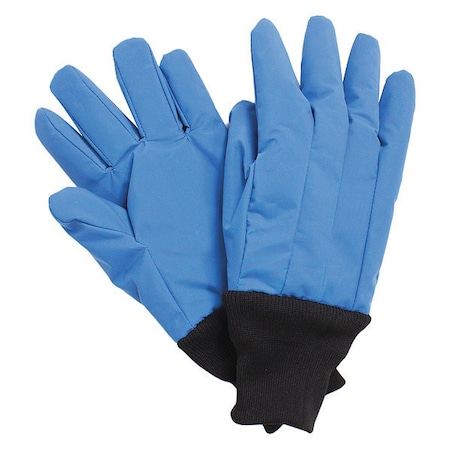 Water Resistant Cryogenic Gloves, 12 in Length, Nylon, Knit, Wrist Coverage, S