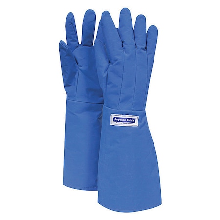 Water Resistant Cryogenic Gloves, 18 in Length, Nylon, Extended Gauntlet, Elbow Coverage, S