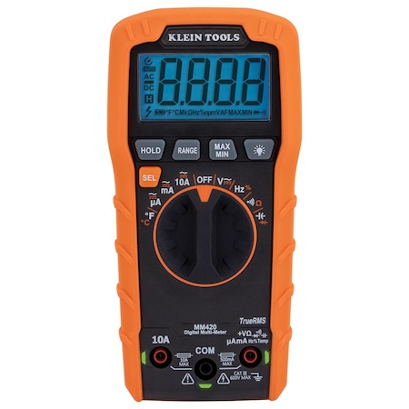 Multimeter, 600 V Max DC, TRMS, 4,000 Instrument Counts, LCD