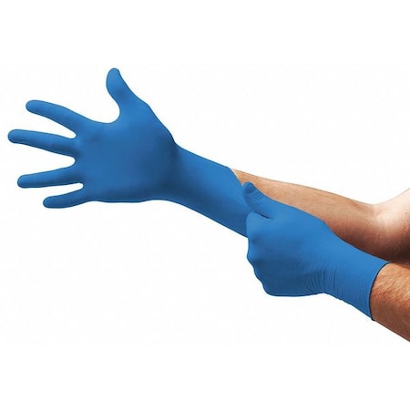 TouchNTuff 92-675, Disposable Nitrile Gloves, Textured Fingertips, 4.3mil Palm, Powder-Free, M,PK100
