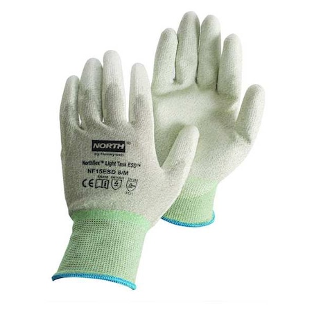 Antistatic Gloves, Nylon/Thunderon(R) Shell, 20-1/2" L, Gray/White, XL, 1 PR