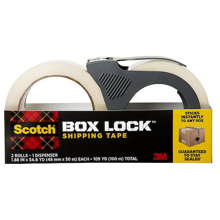 Packaging Tape with Dispenser, Clear, PK2