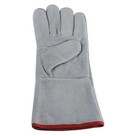 Left Hand Only Welding Glove, Gauntlet Cuff, Wing Thumb, Leather Cowhide, XL