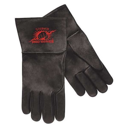 Pro-Series(TM) Welding Gloves, Gauntlet Cuff, Straight Thumb, Premium Kidskin, S, 1 PR