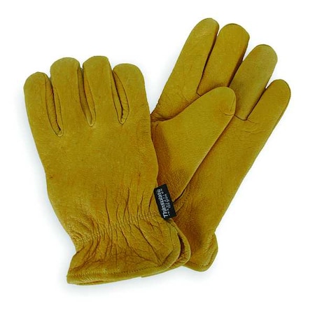Cold Protection Gloves, Grain Deerskin Leather Palm, Thinsulate Lining, Golden Yellow, XL ( 10 )