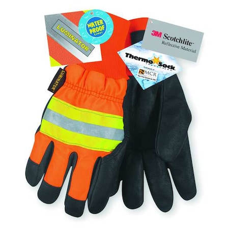 Leather Drivers Gloves, Pigskin with Nylon Back, Knit, Wing Thumb, Gunn Cut, M 1 PR
