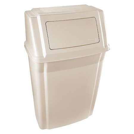 Slim Jim 15 gal Rectangular Slim-Profile Plastic Can, Beige, None, Plastic, 11 7/8 in