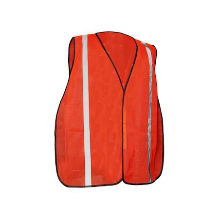 Hi-Vis Safety Vest S, M Class Not Rated Vertical Back, ,Hook and Loop 0 Pockets, No Mic Tab