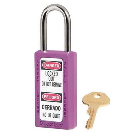 Lockout Padlock, Keyed Different, Thermoplastic, Purple, 1 1/2 in Shackle Height
