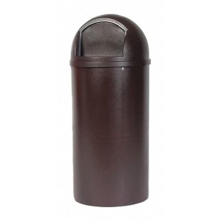 Marshal 25 gal Round Indoor Plastic Can, Brown, None, Plastic, Not Applicable