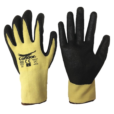 Cut Resistant Coated Gloves, Cut Level A2 ,Dipped ,Nitrile ,Rough ,S 1 PR