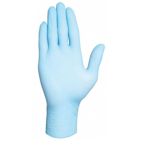 Disposable Gloves, Medical Grade, 3 mil Palm, Nitrile, Powder-Free, L (9), 100 PK, Blue