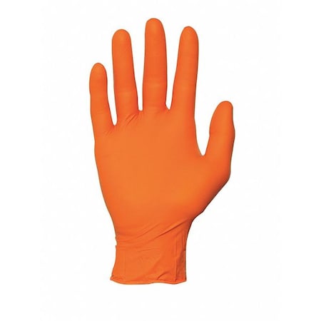 N48, Disposable Gloves, 5.00 to 5.99 mil Palm, Nitrile, Powder-Free, XL (10), 100 PK, Orange