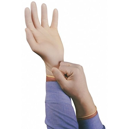 TouchNTuff 69-318, Disposable Gloves, 5.00 to 5.99 mil Palm, Latex, Powder-Free, L, 100 PK, Beige