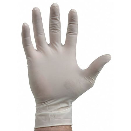 Disposable Gloves, 5.00 to 5.99 mil Palm, Latex, Powder-Free, S (7), 100 PK, Beige