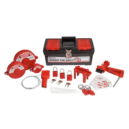 Lockout Kit,9 Lockouts,10 Tags,Black