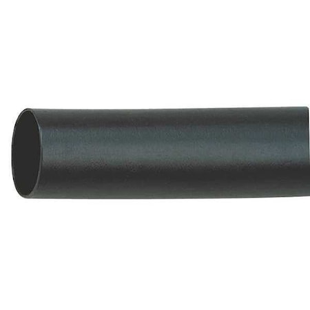 Heat Shrink Tube, Thin Wall, 2:1 I.D. Shrink Ratio, 0.25 in I.D. Before Shrinking, Black, 100 ft
