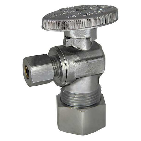 Angle Stop Valve, Brass, Compression, 1/4in