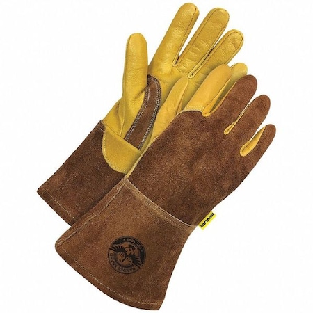 60-1-1818KV Welding Gloves, Gauntlet Cuff, Wing Thumb, Premium Cowhide, S, 1 PR