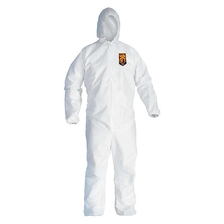 Liq Parti Covall Hood ZipFrnt Elas WrisAnkl WHT XL 25/Cs