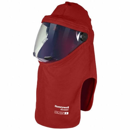 Arc Flash Hood, 2 PPE CAT, 8 cal/sq cm, Polycarbonate Window, Red