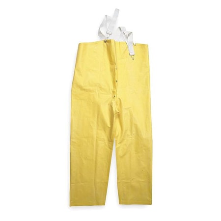 Rain Bib Overall, SBR, 28 1/2 in Inseam, 30 in to 32 in Waist, 18 mil Thickness, Yellow, M