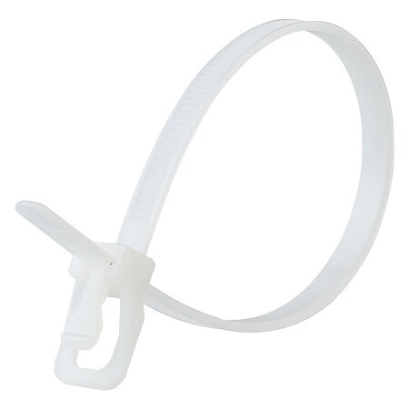 Cable Tie, 10 in L, 2.70 in Max Bundle Dia., Natural, Nylon 6/6, 50 lb Strength, 20 PK