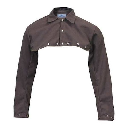 Welding Jacket, Twaron(R), 8.5 oz., 30 in Length, Snaps Closure, Brown, XL