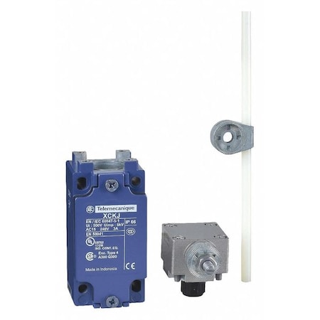 Heavy Duty Limit Switch, Adjustable Rod, Rotary, 1NC/1NO, 10A at 240V AC, Actuator Location: Side