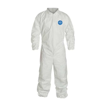 Comfort Fit Design. Collar. Stormflap. Elastic Wrists and Ankles. Elastic Waist. White. 4X