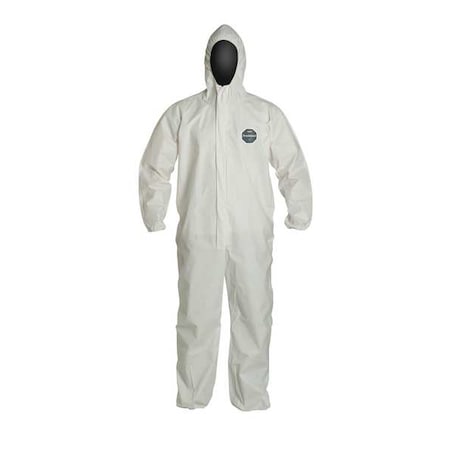 Hooded Disposable Coveralls, M, White, ProShield(R) 60