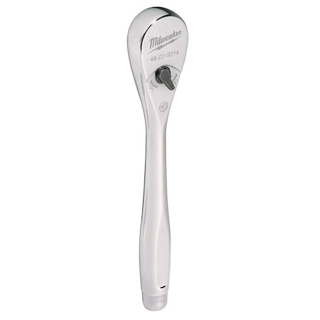 1/4 in Drive 90 Geared Teeth Pear Head Style Hand Ratchet, 6 in L, Chrome Finish