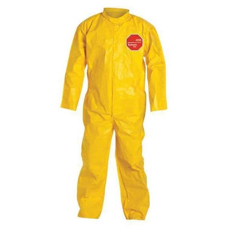 Collar. Stormflap. Open Wrists and Ankles. Storm Flap with Adhesive Closure. Yellow. 3X