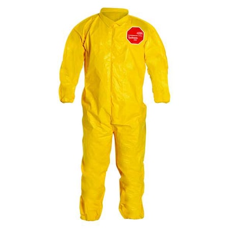 Collar. Stormflap. Elastic Wrists and Ankles. Storm Flap with Adhesive Closure. Yellow. MD