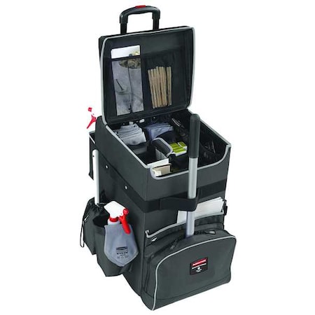 Housekeeping Cart,Black,24-3/4 in.H