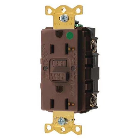 GFCI Receptacle, 20A, 125VAC, 5-20R, Brown