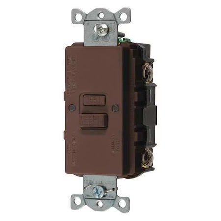 GFCI Receptacle, 20A, 125VAC, 5-20R, Brown