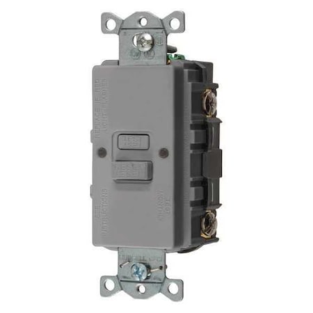 GFCI Receptacle, 20A, 125VAC, 5-20R, Gray