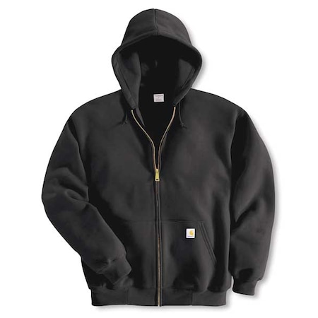 Hooded Sweatshirt, Black, Cotton/PET, 3XL