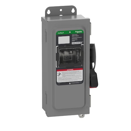Safety Switch, Fusible, 3PST, Three Phase, NEMA 12, Indoor, Steel