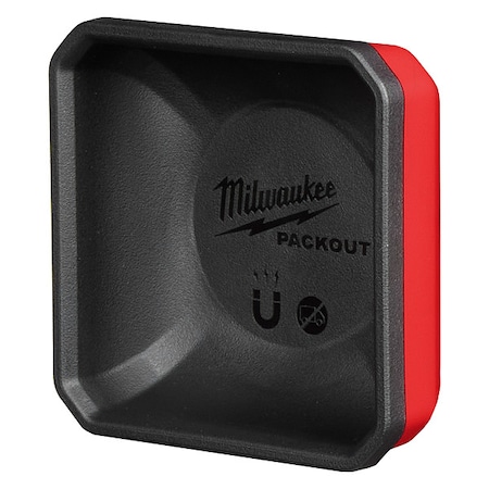 PACKOUT Magnetic Bin, 4.29 in L x 4.29 in W x 2.13 in H, Plastic, Red