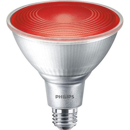 13.5 W, Compact LED Bulb, Red, PAR38, Not Applicable Temp. Frosted, Non-Dimmable