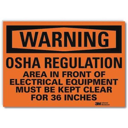 Warning Sign, 5 in Height, 7 in Width, Reflective Sheeting, Horizontal Rectangle, English