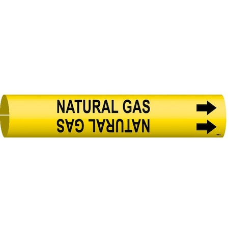 Pipe Marker,Natural Gas,Y,3/4 to1-3/8 In
