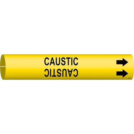 Pipe Marker,Caustic,Yel,1-1/2 to2-3/8 In, 4020-B