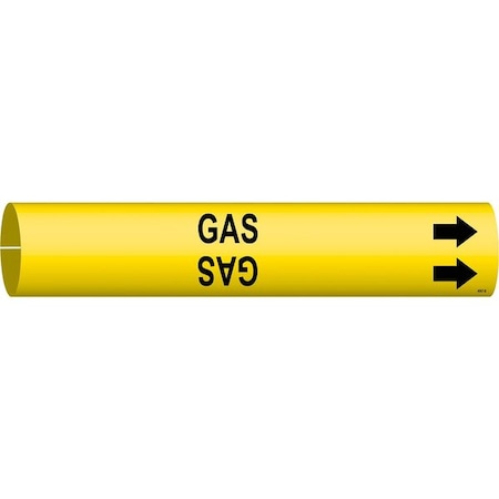 Pipe Marker,Gas,Yellow,1-1/2 to 2-3/8 In
