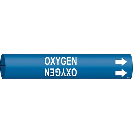 Pipe Marker,Oxygen,Blue,1-1/2 to2-3/8 In